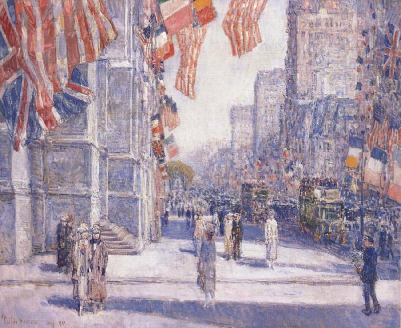 Childe Hassam Early Morning on the Avenue in May 1917